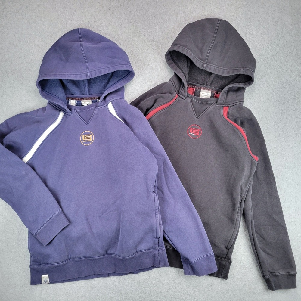 Nike LeBron James Hoodie Lot Kids M 10-12 Blue Black Pullover Sweatshirts Y2K